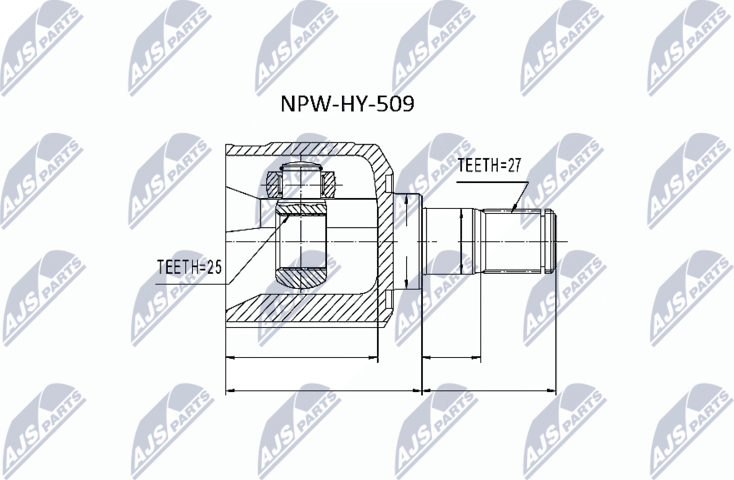 Шрус наружный (граната) NTY. Артикул NPW-HY-509