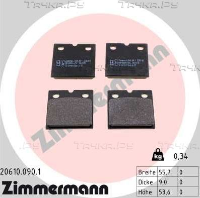 Тормозные колодки Zimmermann для Aston Martin DBS II 2007-2012. Артикул 20610.090.1