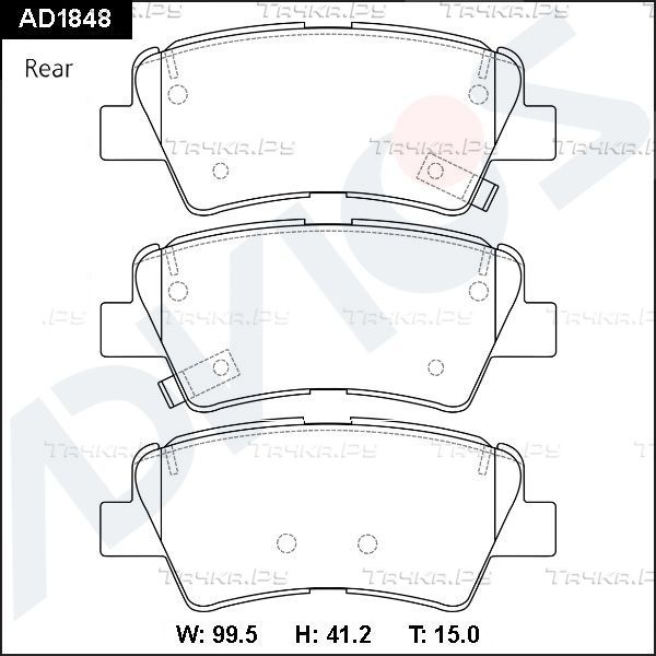 Тормозные колодки Advics задние для Kia Sportage IV 2015-2022. Артикул AD1848