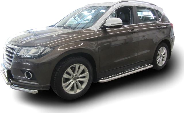 Пороги Arbori d57 с листом для Haval H2 2014-2021. Артикул AFZDAHAVH205