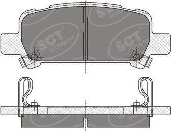 Тормозные колодки SCT-Germany SP 341 PR задние для Subaru Forester I 1997-2002. Артикул SP 341 PR