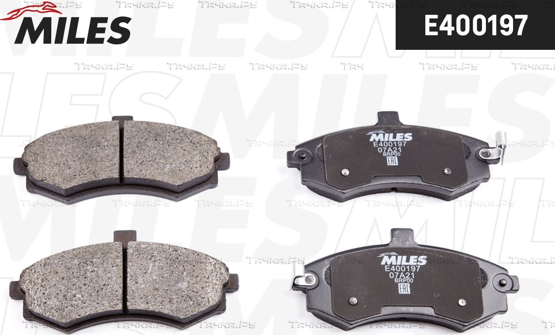 Тормозные колодки Miles (Low-Metallic) передние для Hyundai Matrix I 2002-2010. Артикул E400197