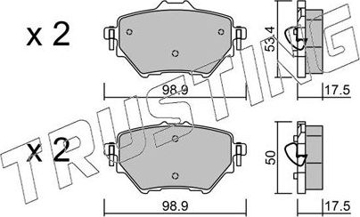 Тормозные колодки Trusting задние для Opel Grandland X I 2017-2026. Артикул 1003.0