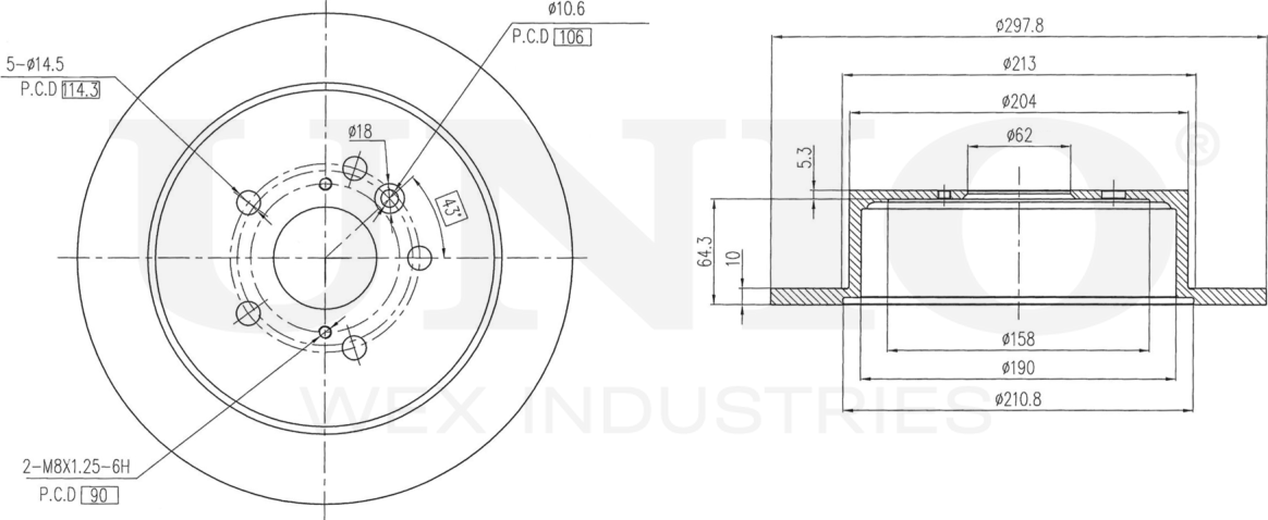 Диск тормозной (Unio). Артикул BRD-20386