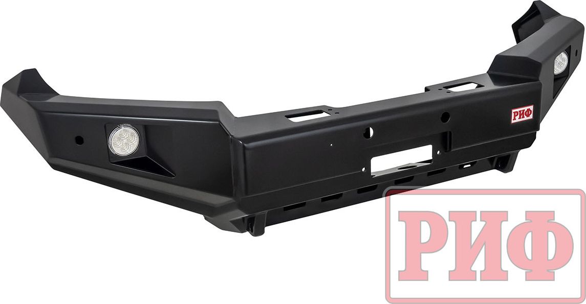 Бампер силовой РИФ передний c доп. фарами и защитой бачка омывателя для Toyota Land Cruiser 200 2007-2015. Артикул RIF200-11356