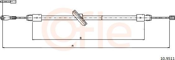 Трос ручника (тросик ручного тормоза) Cofle. Артикул 10.9511