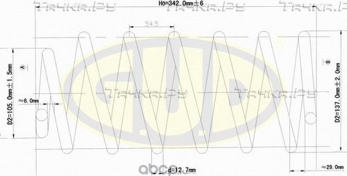 Пружина подвески G.U.D. передняя для Volkswagen Jetta II 1984-1991. Артикул GCS095006