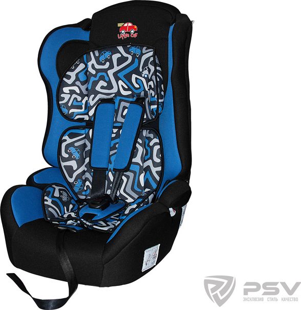 Автокресло детское PSV Little Car Comfort, 9-36кг. Лабиринт-синий. Артикул 124495