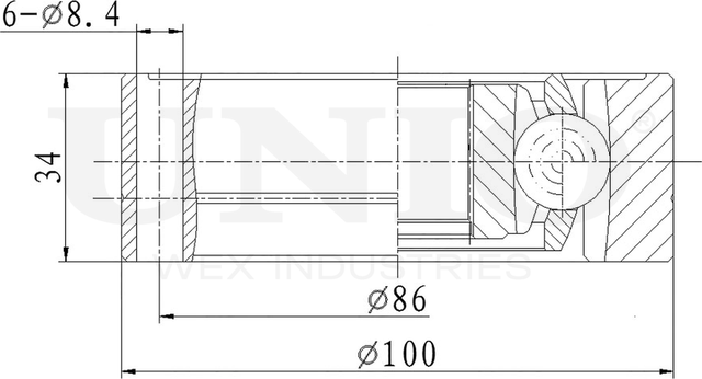 ШРУС внутренний (Unio). Артикул CVJ-30017