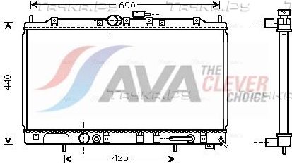 Радиатор охлаждения двигателя AVA для Mitsubishi Galant VIII 1996-2004. Артикул MT2123