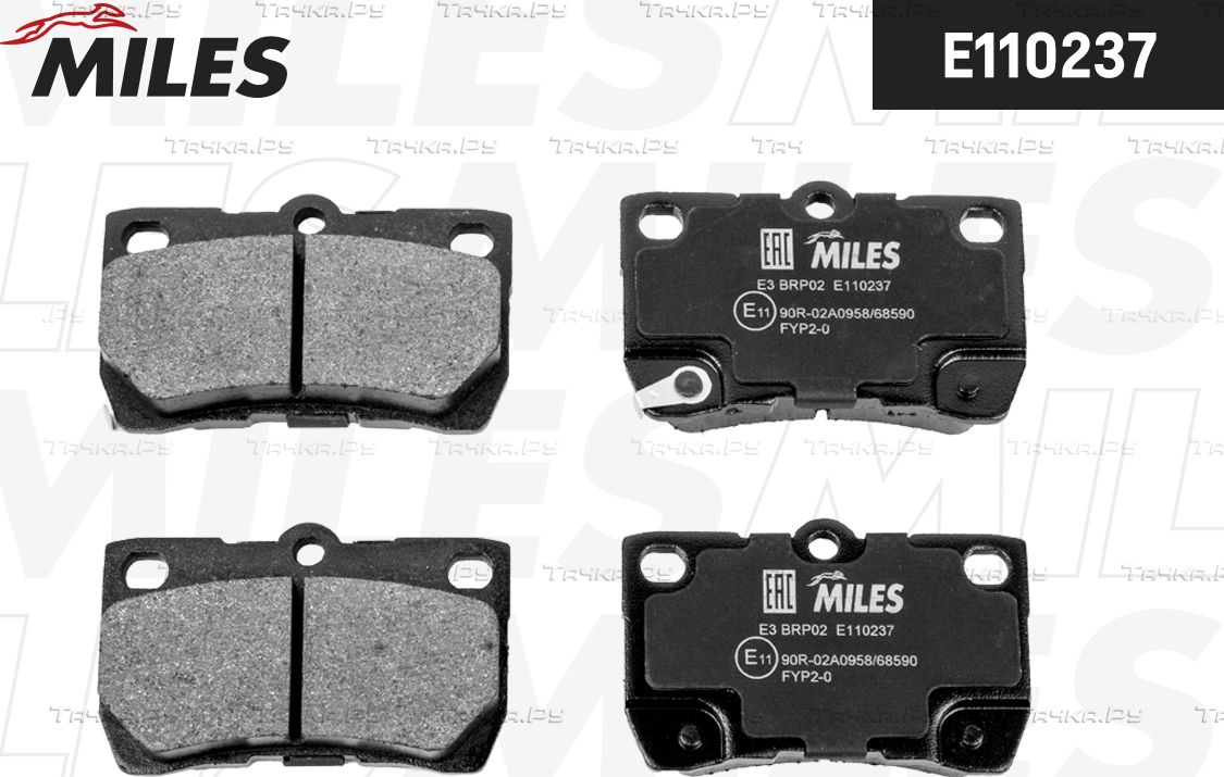 Тормозные колодки Miles (Semi-Metallic) для Toyota Mark X I 2004-2009. Артикул E110237
