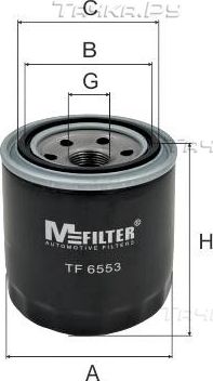 Масляный фильтр MFilter для Hyundai Santa Fe III 2012-2018. Артикул TF 6553