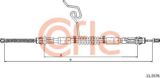 Трос ручника (тросик ручного тормоза) Cofle задний правый для Ford Transit VI 2000-2006. Артикул 11.5576