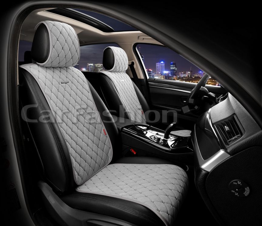 Накидки универсальные CarFashion Bullet Front на передние сидения авто, цвет Серый/Серый/Серый. Артикул 26184