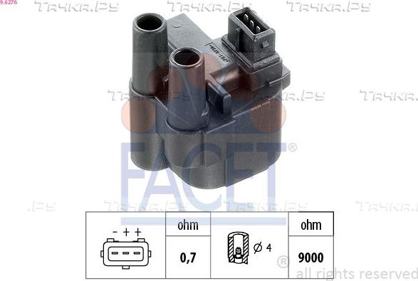 Катушка зажигания Facet Made in Italy - OE Equivalent для Renault Megane I 1996-1999. Артикул 9.6276