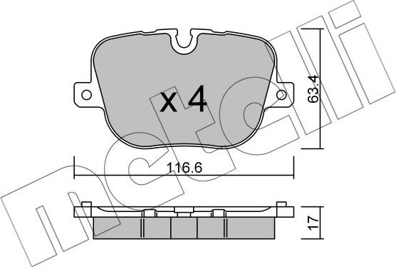 Тормозные колодки Metelli. Артикул 22-0837-0