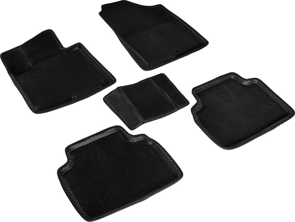 Коврики Seintex 3D EVA Соты для салона Kia Sportage V 2021-2026 ЧЕРНЫЕ. Артикул 98206