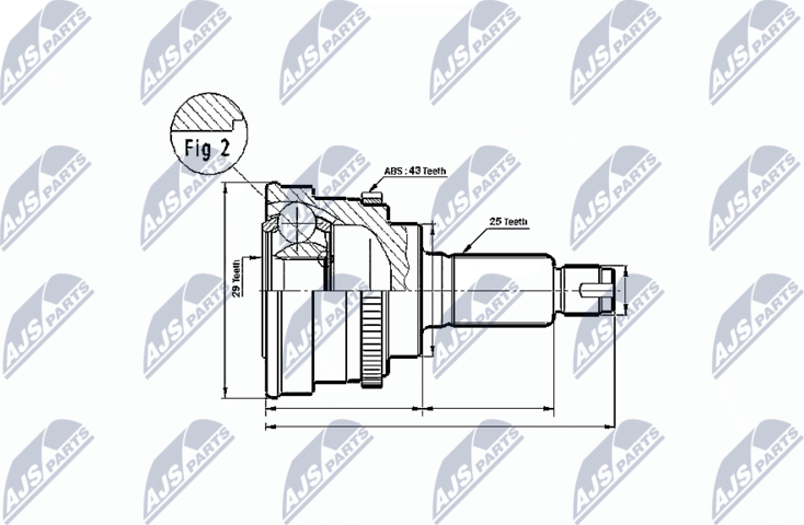 Шрус наружный (граната) NTY. Артикул NPZ-SU-024