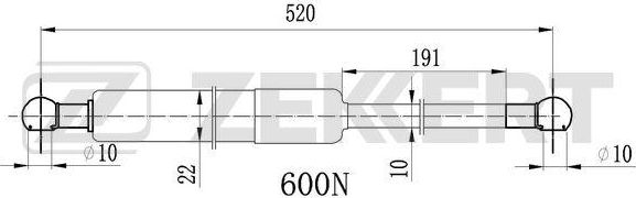 Амортизатор (упор) багажника Zekkert задний для Lexus RX II 2003-2008. Артикул GF-2549