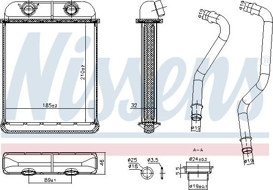 Радиатор отопителя (печки) Nissens для Porsche Cayenne I (955) 2002-2010. Артикул 707257