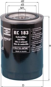 Топливный фильтр Mahle для Renault Major 1991-1996. Артикул KC 183
