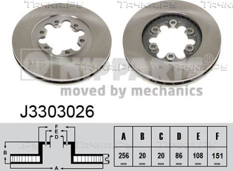 Тормозной диск Nipparts. Артикул J3303026