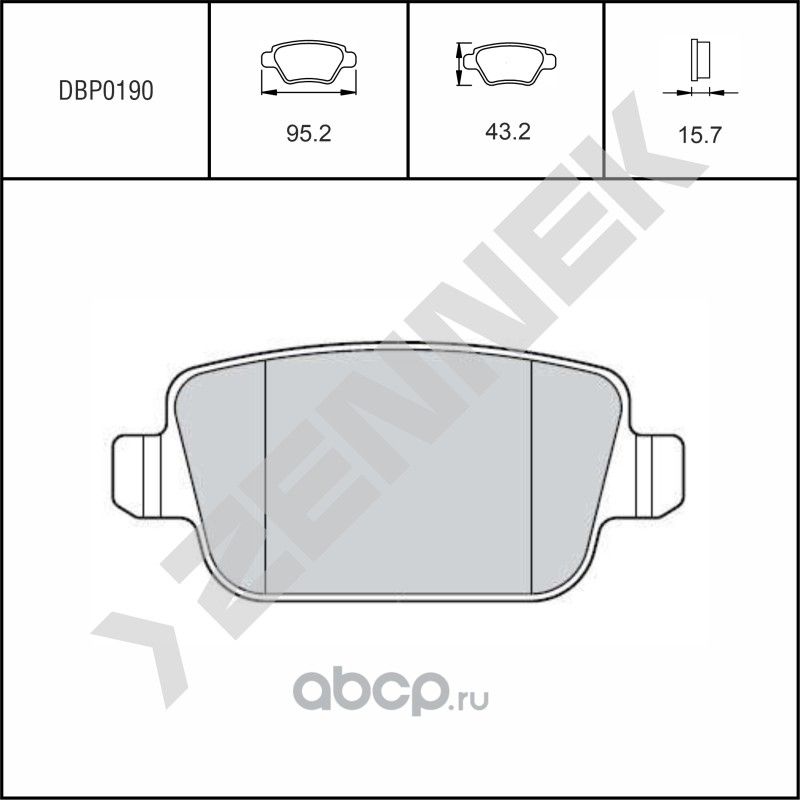 Колодки тормозные дисковые задние LAND ROVER FREELANDER 06-15, FORD KUGA 08-12 (Zennek). Артикул DBP0190