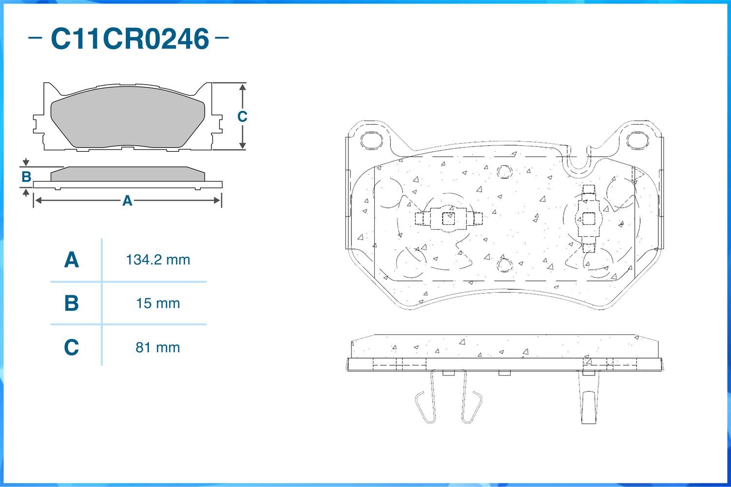 Колодки тормозные передние (Low Metallic) (Cworks). Артикул C11CR0246