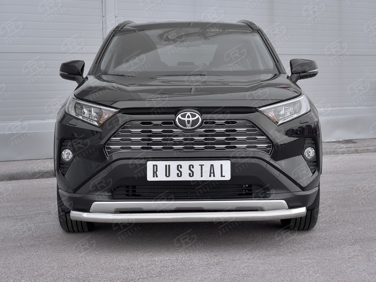 Защита RusStal переднего бампера d63 (секции) для Toyota RAV4 V 2019-2026. Артикул TR4Z-003361