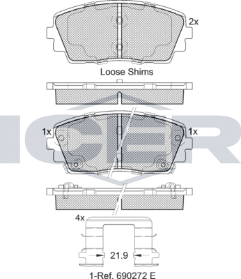 Тормозные колодки Icer. Артикул 182034