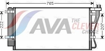 Радиатор кондиционера (конденсатор) AVA (алюминий). Артикул KA5105D
