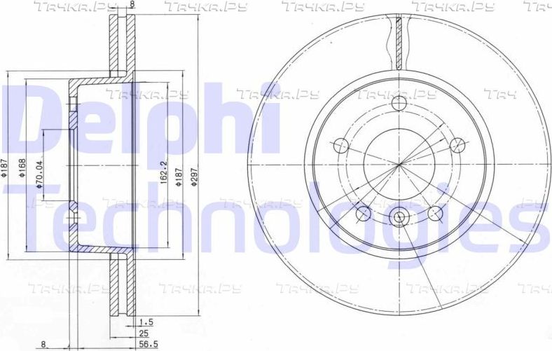 Тормозной диск Delphi. Артикул BG2860