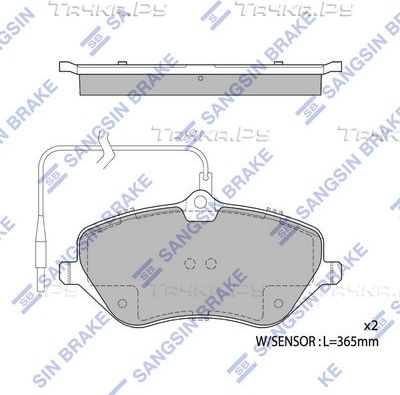 Тормозные колодки Sangsin Hi-Q передние для Citroen C6 2005-2012. Артикул SP1973