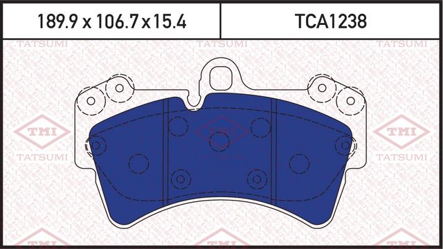 Колодки тормозные VW/PORSCHE/AUDI TOUAREG/CAYENNE/Q7 03- перед. (Tatsumi). Артикул TCA1238