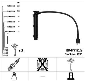 Высоковольтные провода (провода зажигания) (комплект) NGK для Lotus Elise II 2002-2025. Артикул 7705