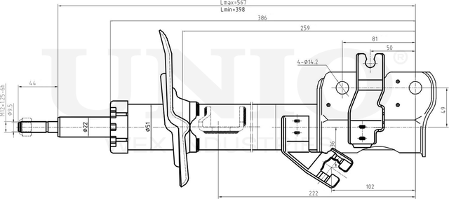 Амортизатор подвески (Unio). Артикул SAB-10192
