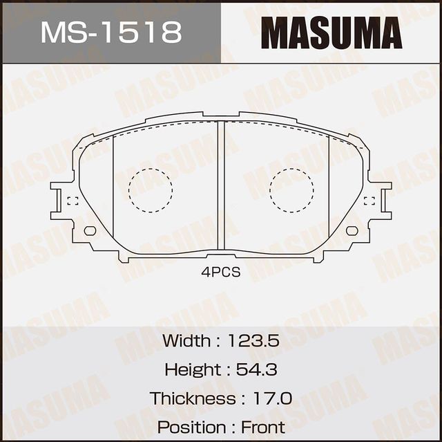 Тормозные колодки Masuma. Артикул MS-1518