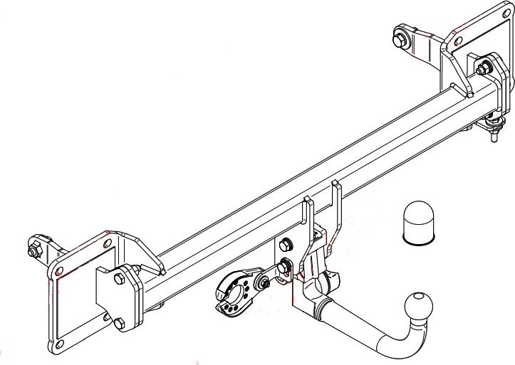Фаркоп Steinhof для Mercedes-Benz GLS-Класс Х167 2019-2026. Быстросъемный крюк. Артикул M-167