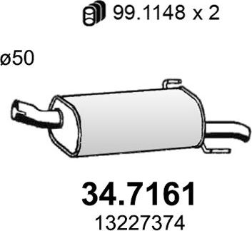 Глушитель Asso. Артикул 34.7161