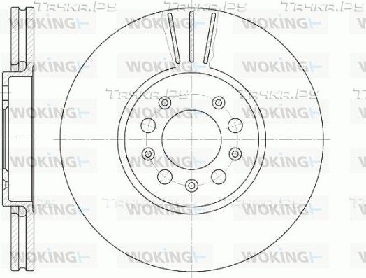 Тормозной диск Woking передний для Skoda Yeti I 2009-2017. Артикул D6544.10
