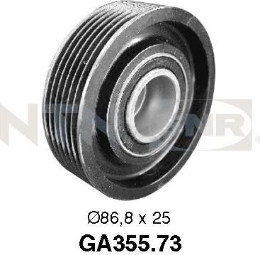 Направляющий (ведущий) ролик приводного поликлинового ремня NTN / SNR. Артикул GA355.73
