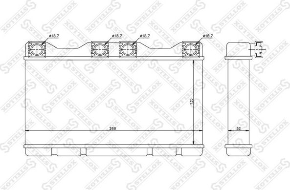 Радиатор отопителя (печки) Stellox. Артикул 10-35068-SX