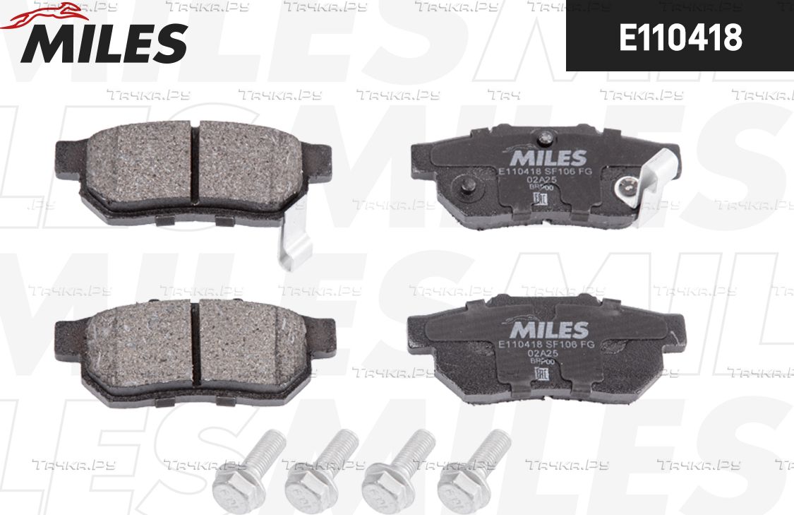 Тормозные колодки Miles (Semi-Metallic) для Honda CR-X III 1992-1998. Артикул E110418