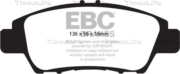 Тормозные колодки EBC Brakes передние для Honda Fit II 2008-2014. Артикул DP22041