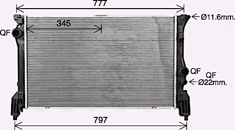 Радиатор охлаждения двигателя AVA. Артикул MS2725