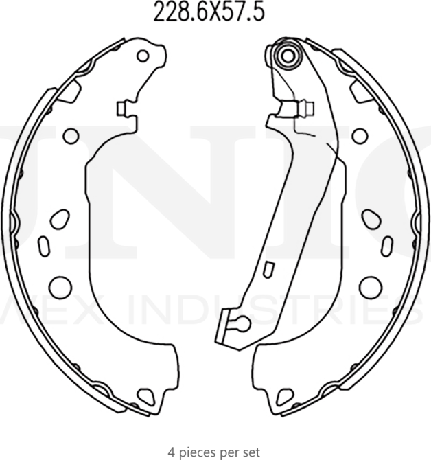 Колодки тормозные барабанные, комплект (Unio). Артикул BRP-10067