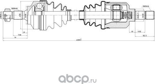 Приводной вал (Zikmar). Артикул Z88027R