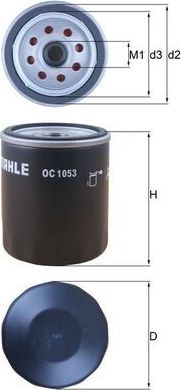 Масляный фильтр Mahle-Knecht. Артикул OC 1053