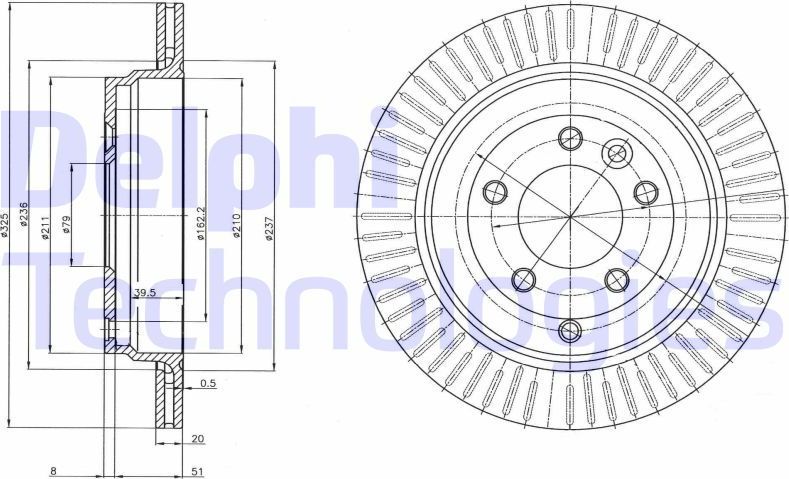 Тормозной диск Delphi. Артикул BG4020C