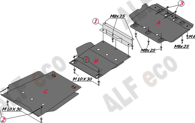Защита алюминиевая Alfeco для картера и КПП Toyota Tundra II Double Cab 2007-2013. Артикул ALF.24.61al
